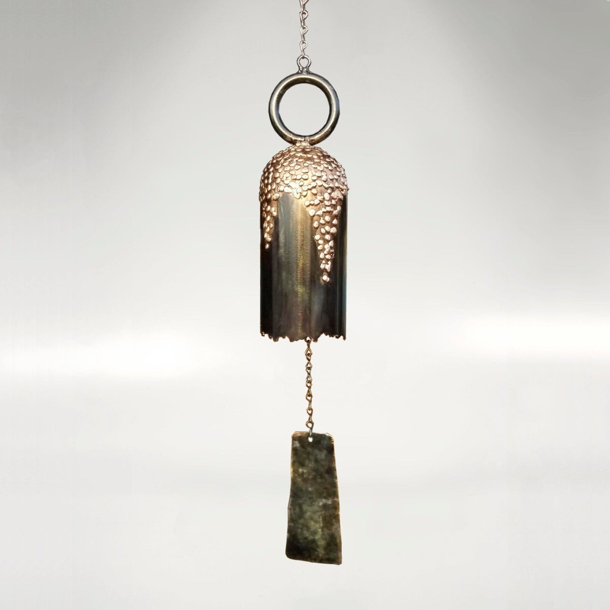 Mission Espada bronze wind bell by Marc Staples Lago Luna Studio