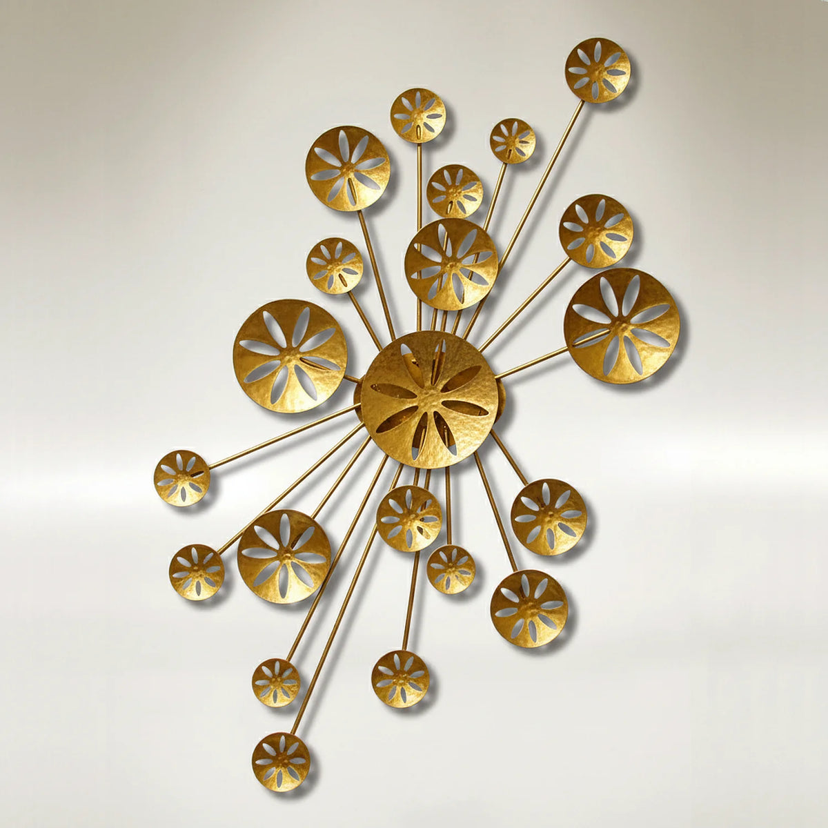 Ocean Echoes Sand Dollar wall sculpture in gold leaf finish.