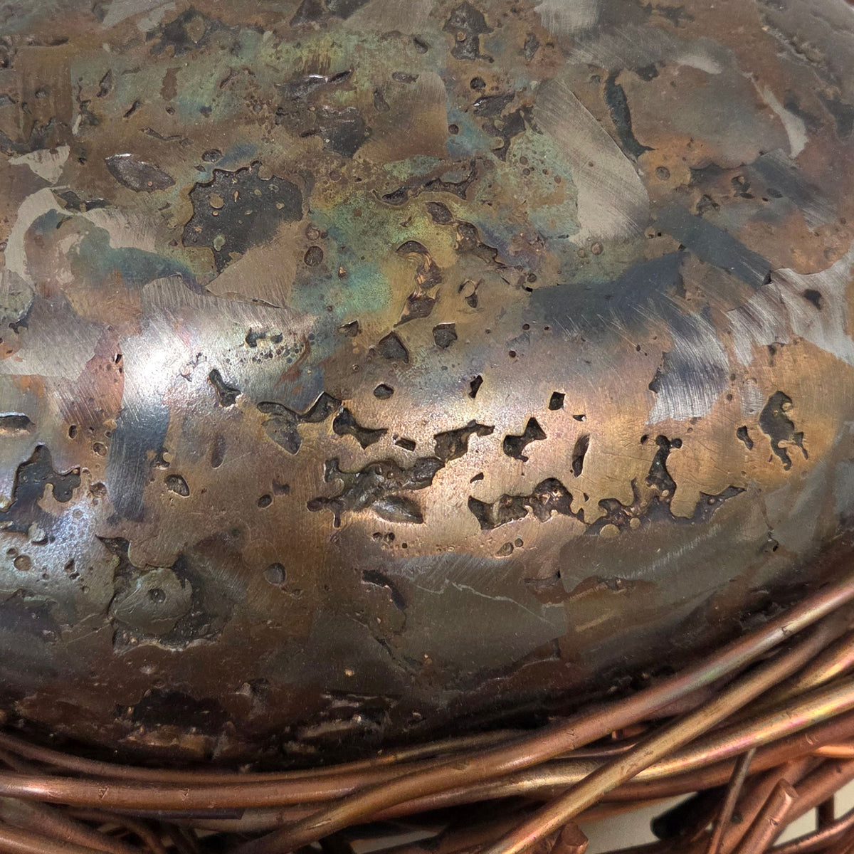 Close-up image of The Egg showing surface detail