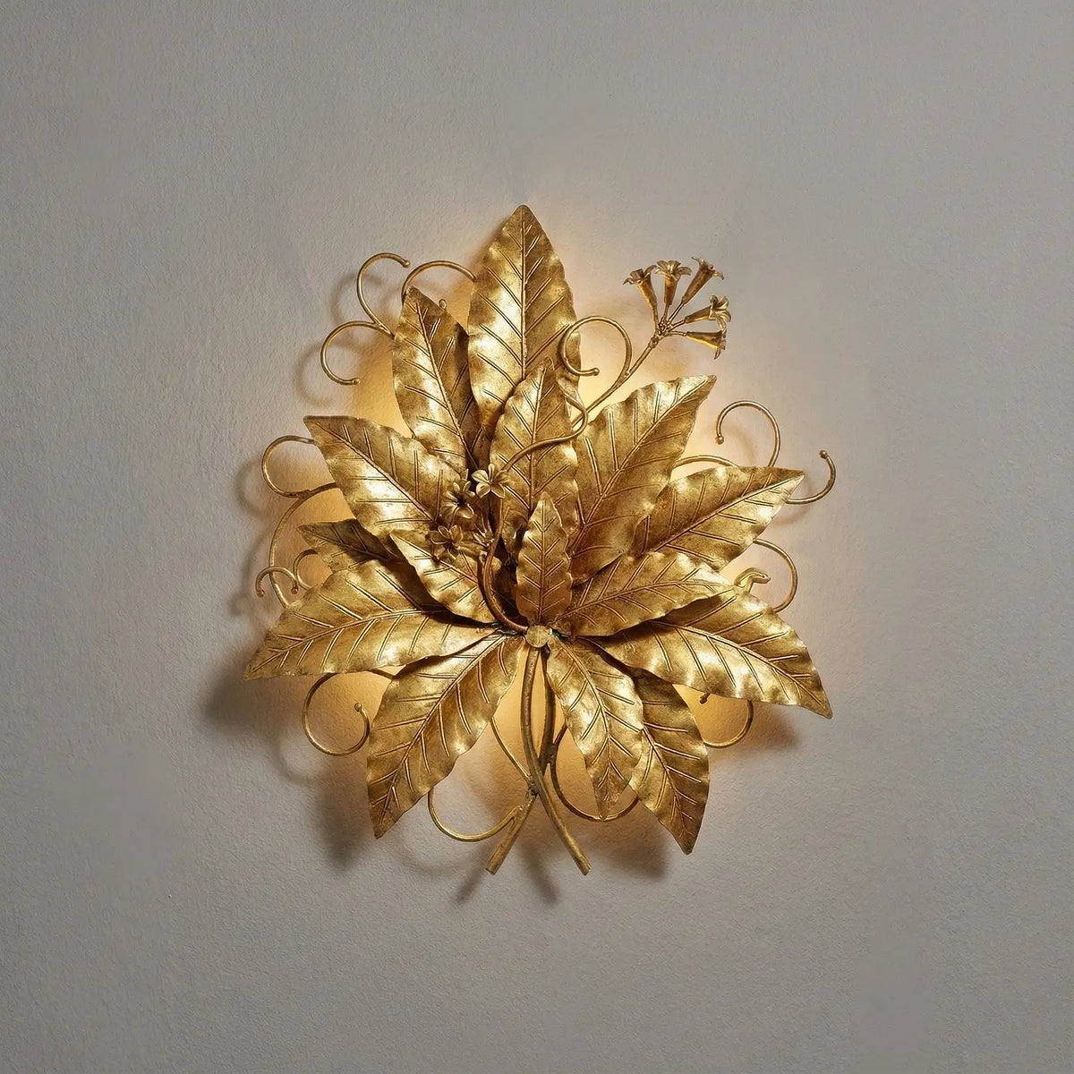 Summer Harvest wall sconce with gold finish.