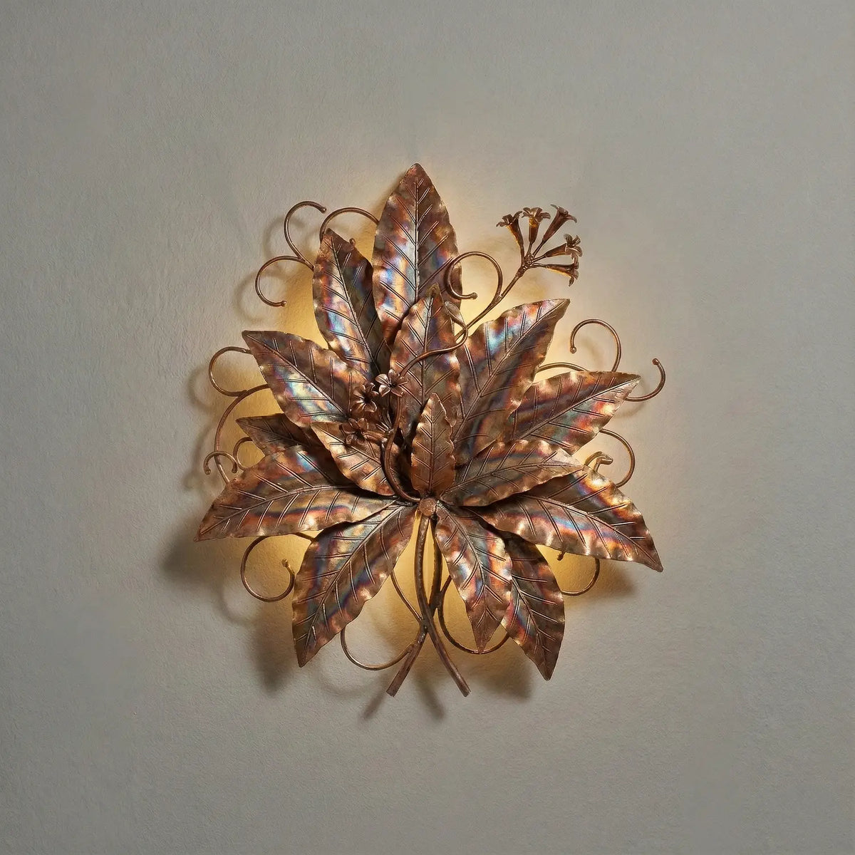 Summer Harvest wall sconce in torched-copper finish. 